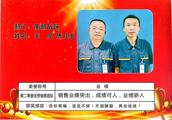 季度优秀销售团队